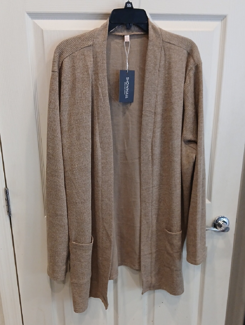 Women's Open-Front Long Cardigan - Taupe